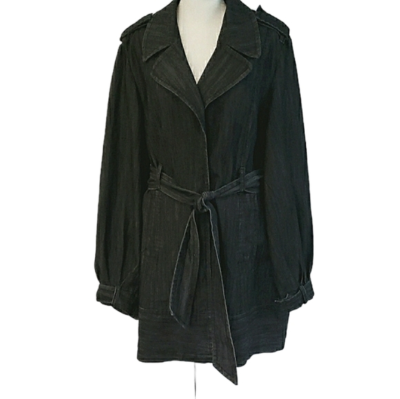 Emma James Jackets & Blazers - Petite long denim jacket belted sz XL